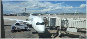 Meine Maschine nach der Ankunft am Flughafen in Denver, Colorado (USA)